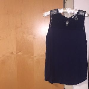 Laced tank top (Navy)